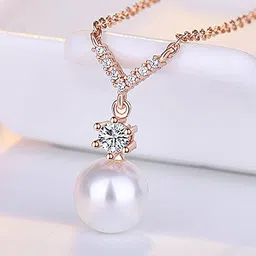 Jewels Galaxy Rose Gold-Plated Brass Necklace-image-21
