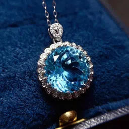 Designs & You Silver Plated American Diamond Round Pendant With Chain-picture-18