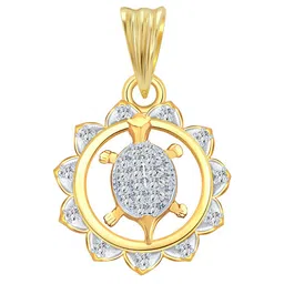 Vighnaharta Gold & Rhodium Plated CZ-Studded Tortoise Pendant-picture-37
