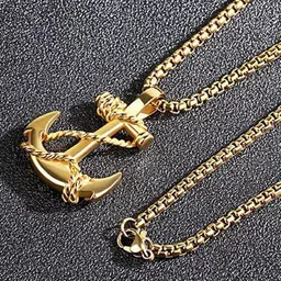 MEENAZ Men Gold-Plated Contemporary Pendant With Chain-picture-27