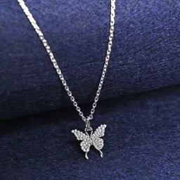 Clara Rhodium-Plated 925 Sterling Silver Butterfly Pendant With Chain-picture-19
