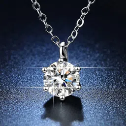 Jewels Galaxy Silver-Plated Stone-Studded Tarnish Circular Solitaire Pendant With Chain-picture-39