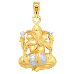 Vighnaharta Unisex Gold & Rhodium-Plated Nritya Ganesha Pendant-picture-35