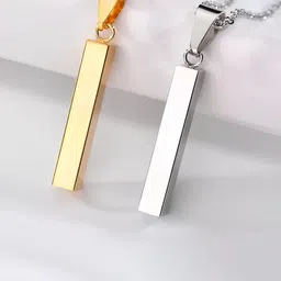 KARISHMA KREATIONS Set Of 2 Stainless Steel Bar Pendant With Chain-picture-39