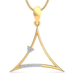 KUBERBOX 18KT Gold Diamond Studded Dise Pendant- 0.99 gm-picture-15