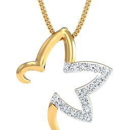 KUBERBOX Flor 18KT Gold Diamond-Studded Pendant-0.98gm-image-71
