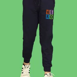 NUSYL Boys Hero Text Printed Ankle Length Track Pant image 1