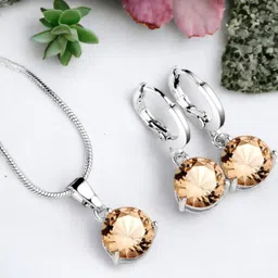 Jewels Galaxy Silver-Plated Cubic Zirconia-Studded Jewellery Set image 5