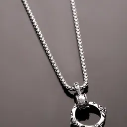 The Roadster Lifestyle Co. Men Silver-Plated Circular Pendants with Chains image 2