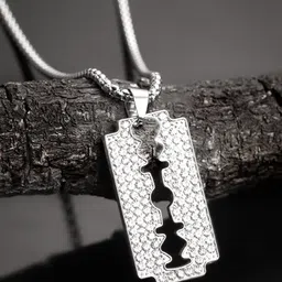 The Roadster Lifestyle Co. Men Square Pendant with Chain image 2