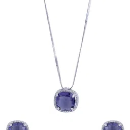 THE AAB STUDIO Rhodium-Plated CZ-Studded Jewellery Set image 4