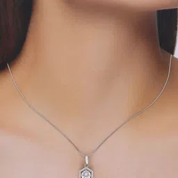 KAI JEWEL 92.5 Sterling Silver Rhodium-Plated Cubic Zirconia Pendant with Chain image 2