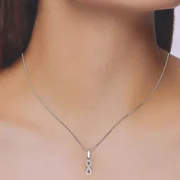 KAI JEWEL 92.5 Sterling Silver Rhodium-Plated Cubic Zirconia Infinity Pendant with Chain image 3