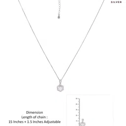 KAI JEWEL 92.5 Sterling Silver Rhodium-Plated Cubic Zirconia Pendant with Chain image 4