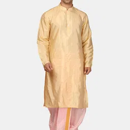 Sethukrishna Mandarin Collar Kurta With Dhoti Pants-picture-14