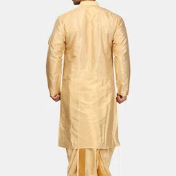 Sethukrishna Zari Mandarin Collar Straight Kurta with Dhoti Pants image 4
