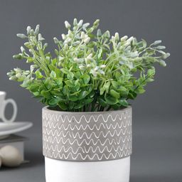 TAYHAA Grey Wave Textured Ceramic Planter-picture-12