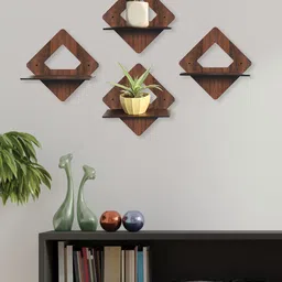 RANDOM Set Of 4  Brown Solid Wall Hanging Planters image 1