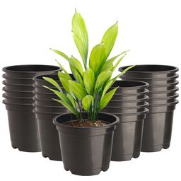 Kuber Industries Black Set Of 24 Plastic Planters-picture-0