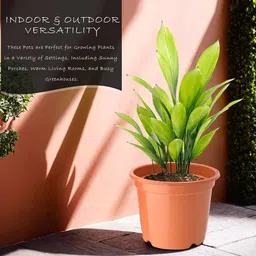 Kuber Industries 4-Pcs Orange-Coloured Black Durable Planters image 3