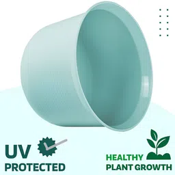 Kuber Industries Blue & White 12 Pieces Flower Pot Planters With Tray image 5