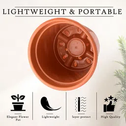 Kuber Industries 4-Pcs Orange-Coloured Black Durable Planters image 5