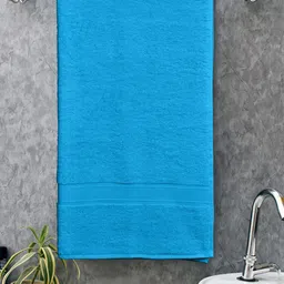 BOMBAY DYEING Blue Solid Santino 550 GSM Cotton Bath Towel image 1