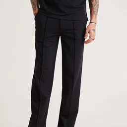 Muvazo Comfort Straight Fit Mid-Rise Track Pants-image-47
