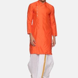 Sethukrishna Men Orange Kurta with Dhoti Pants-picture-29
