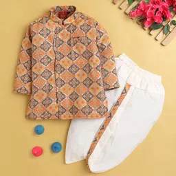 BAESD Boys Ethnic Motifs Printed Regular Kurta with Dhoti Pants-picture-51