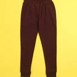 NUSYL Kids Burgundy Typography Printed Joggers image 2