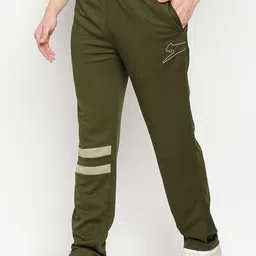Black Panther Men Olive Green Solid Track Pants image 4