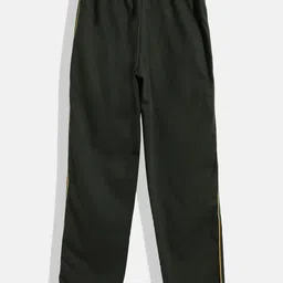Monte Carlo Boys Olive Green Solid Cotton Track Pants image 2