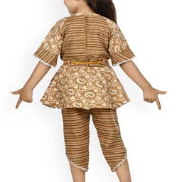 BAESD Girls Floral Printed Regular Kurti with Dhoti Pants image 2
