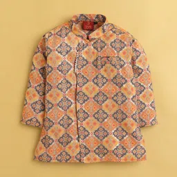 BAESD Boys Ethnic Motifs Printed Regular Kurta with Dhoti Pants image 4