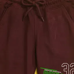 NUSYL Kids Burgundy Printed Joggers image 3