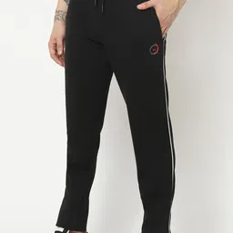 Crimsoune Club Men Black Solid Cotton Track Pants image 3