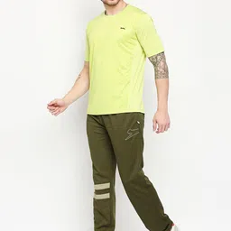 Black Panther Men Olive Green Solid Track Pants image 5