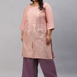 W Women Plus Size Pink aw-22 Trousers image 5