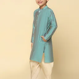 KISAH Boys Mandarin Collar Kurta With Dhoti Pants image 3