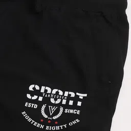 van heusen innerwear Van Heusen Men Black Solid Smart Tech Easy Stain Release Track Pants image 4