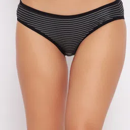Clovia Black Striped Low-Rise Bikini Brief-picture-38