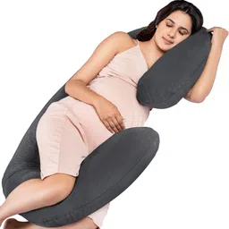 my armor Full Body C Shaped Pregnancy Pillow for Maternity, Velvet Outer Cover with Zip, Microfibre Solid Pregnancy Pillow Pack of 1-picture-47