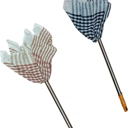 zuvim Dusting Cloth with Handle for Cleaning Home Office Furniture, with Removable Cotton Cleaning Duster Cloth and Handy Stick, Jhatakni Dry Duster image 1