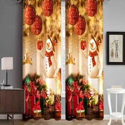 s k product 213 cm (7 ft) Door Polyester Semi Transparent Curtain (Pack Of 2)-picture-15