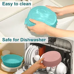 sunpantry Air Fryer Liners Pot 2 Pack I Round Silicone Basket Baking Tray Airfryer Tray image 2