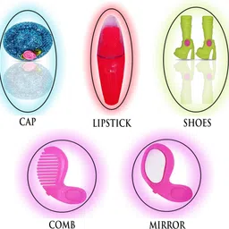 aseenaa Cap Doll Toy Set With Movable Joints & Ornaments For Kids & Girls | Color : Blue image 3