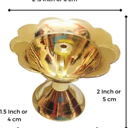 true décor Devdas Brass Diya For Puja Deepak Pooja Vilakku Brass Table Diya image 2