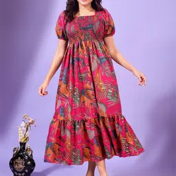 deklook Women Fit and Flare Pink Midi/Calf Length Dress-picture-19