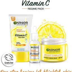 garnier Vitamin C Regime Pack (Facewash 150g + Serum 30 ml + SPF 40, 45g) image 3